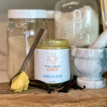 Load image into Gallery viewer, Jar of Vanilla Bean Full Circle Ghee with baking ingredients in background

